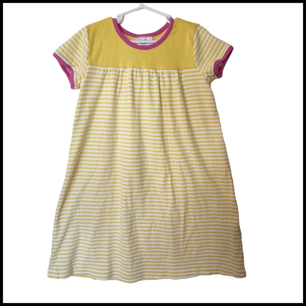 Hanna Andersson Dress Yellow Stripe NWT size 130 size 8 Years Girls